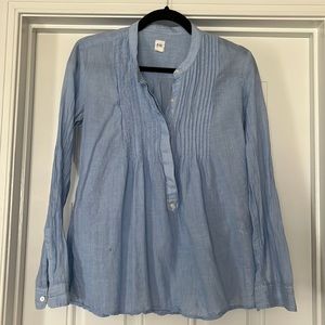 Gap button front pintuck blouse